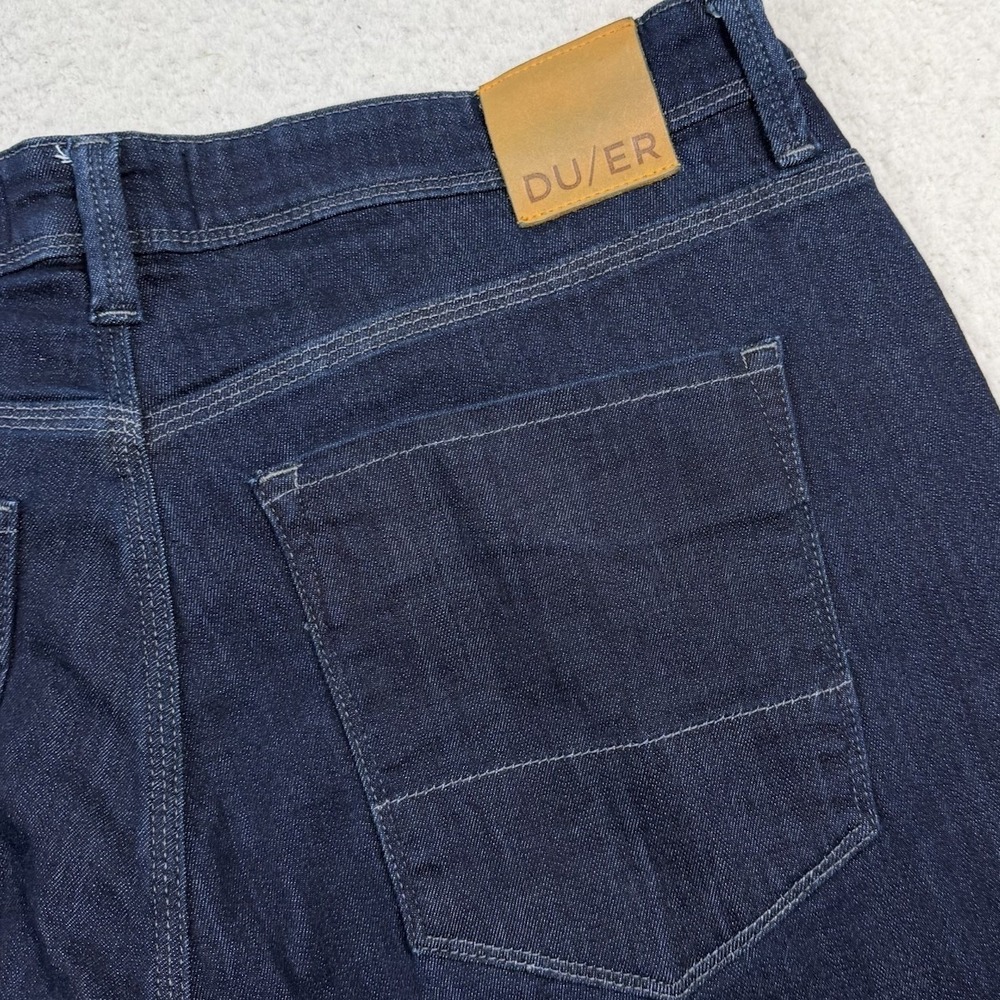 DU/ER L2X Relaxed Taper Performance Denim Jeans Dark Blue Mens 38x32